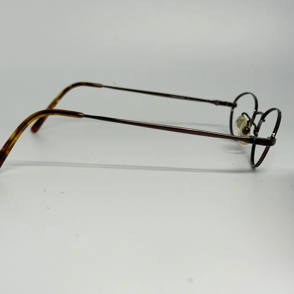Calvin Klein 252 509 Dark Brown Oval Metal Eyeglass Frames Italy 135mm